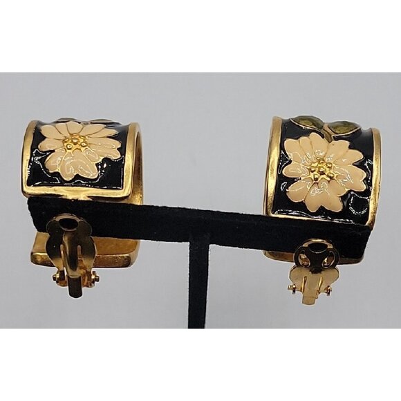 Karl Lagerfeld Tyrolean Clip On Earrings Oversized Signed Clip On Extremely Rare - Picture 6 of 16